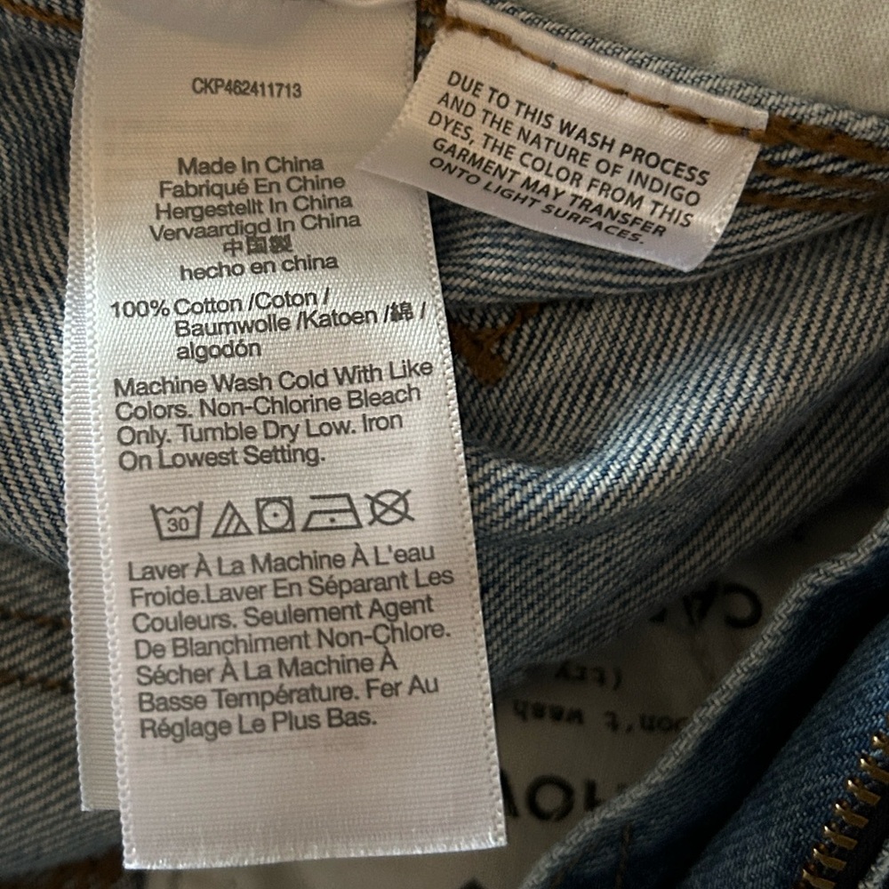 Madewell The Perfect Vintage Med Light Wash Straight Utility Carpenter Jeans 25 - Picture 15 of 16